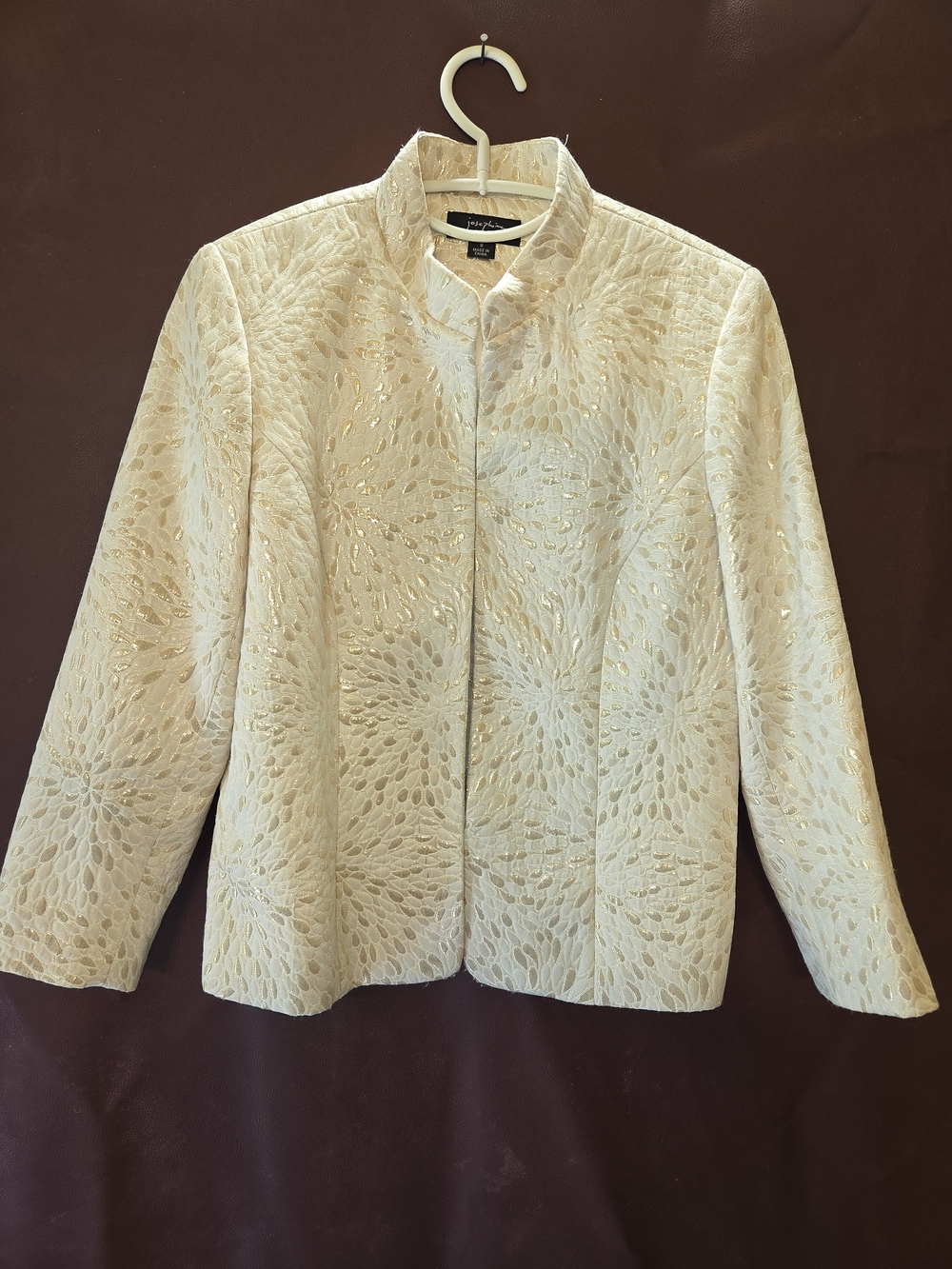 Josephine Ivory Embellished Stand-Collar Jacket
